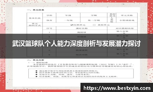 武汉篮球队个人能力深度剖析与发展潜力探讨